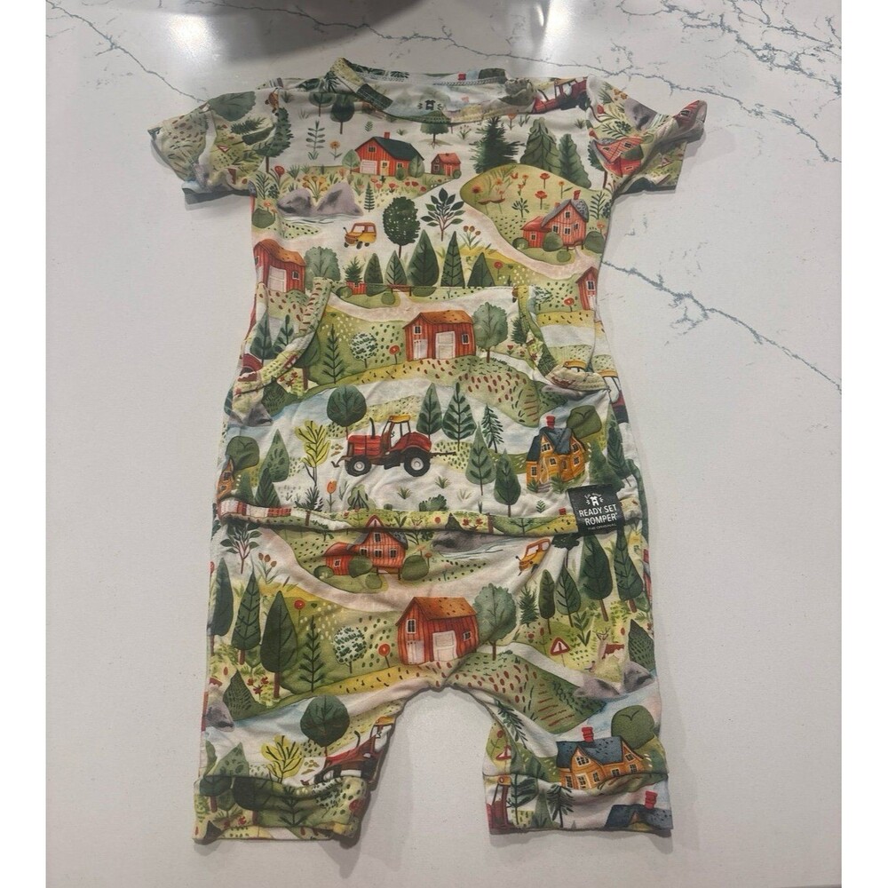 Ready Set Romper Farm Pattern 6-12 Months